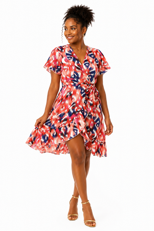 Robe cache coeur à volant romantique et élégante