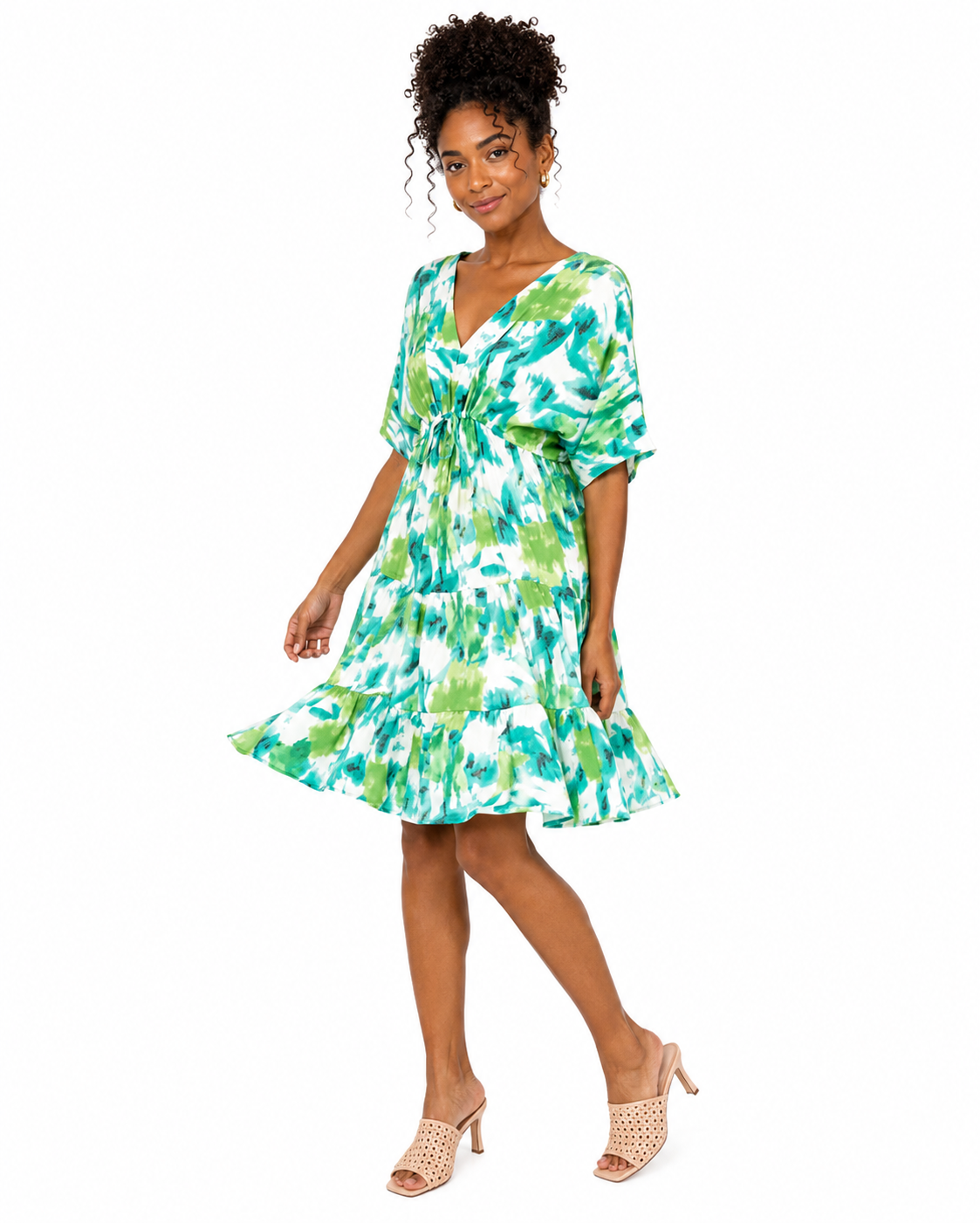 Robe Courte Imprimée – Fraîcheur & Féminité